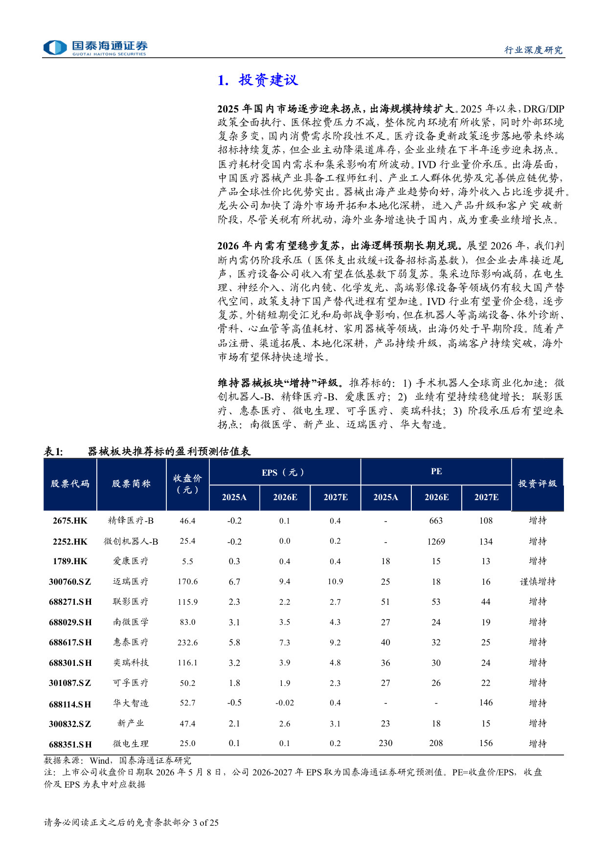 医疗器械板块2025A及2026Q1业绩总结：国内拐点已至，海外持续拓展.pdf 第3页