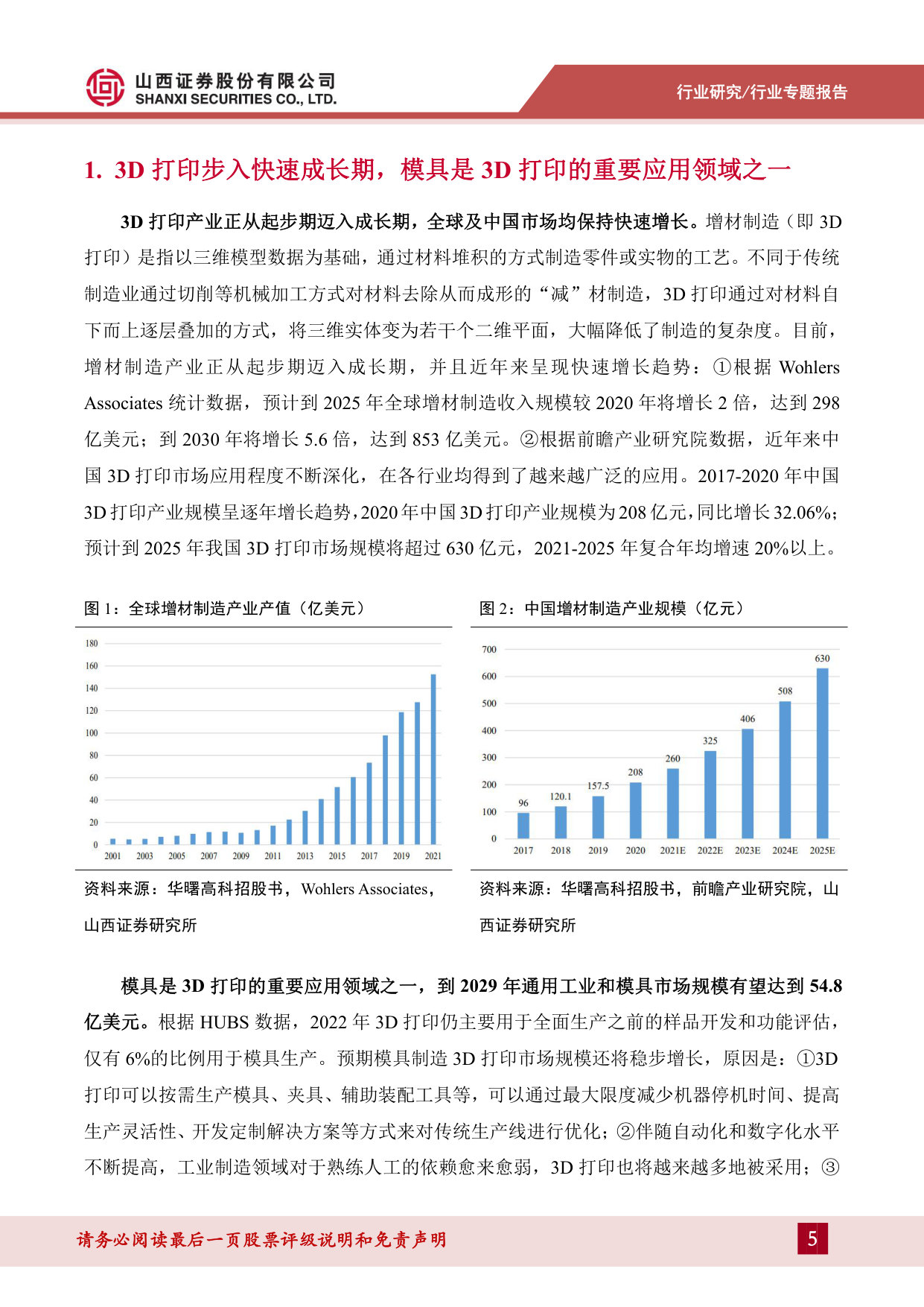 3D打印专题报告(二):3D打印赋能传统行业,鞋模产业化应用加速落地 第5页