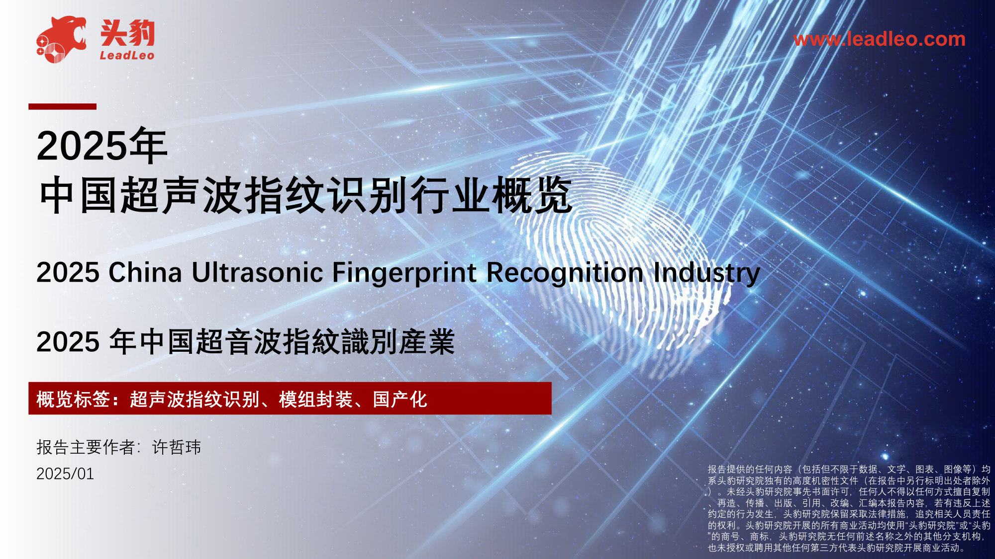 2025年中国超声波指纹识别行业概览.pdf 第1页