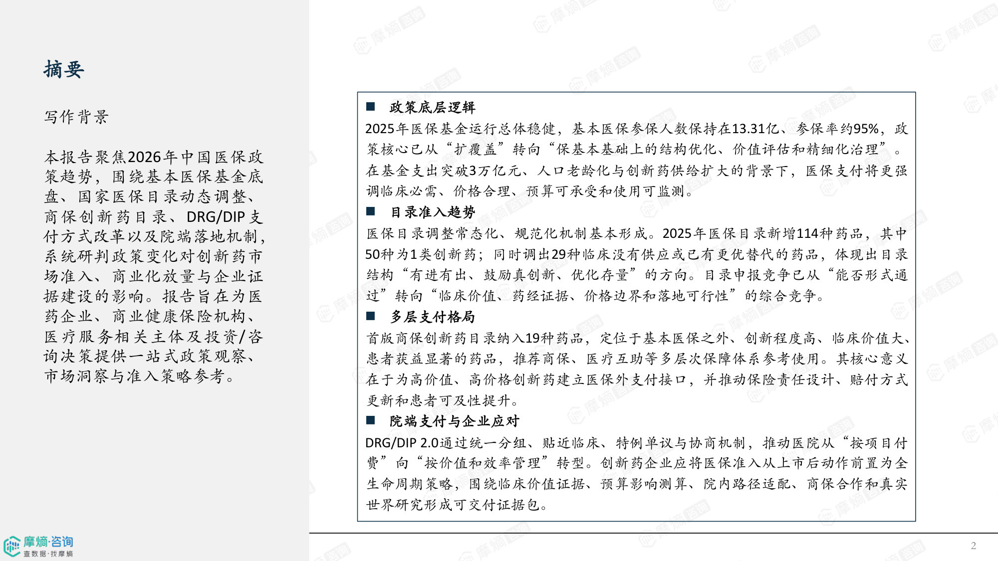 2026年中国医保政策趋势洞察：创新药准入、商保目录与院端落地机会.pdf 第2页