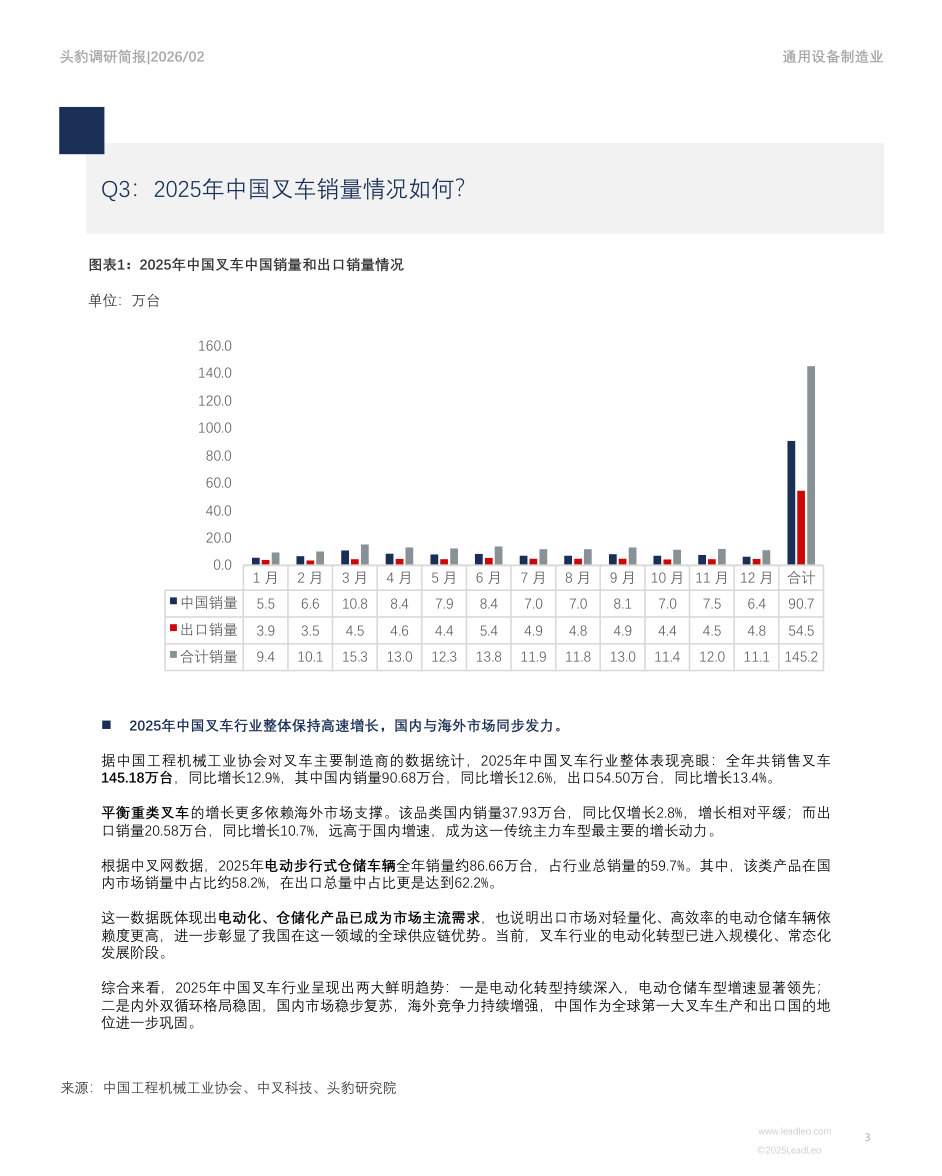 中国叉车行业调研简报：市场洞察：中国叉车行业电动化深拓与全球化破局.pdf 第3页