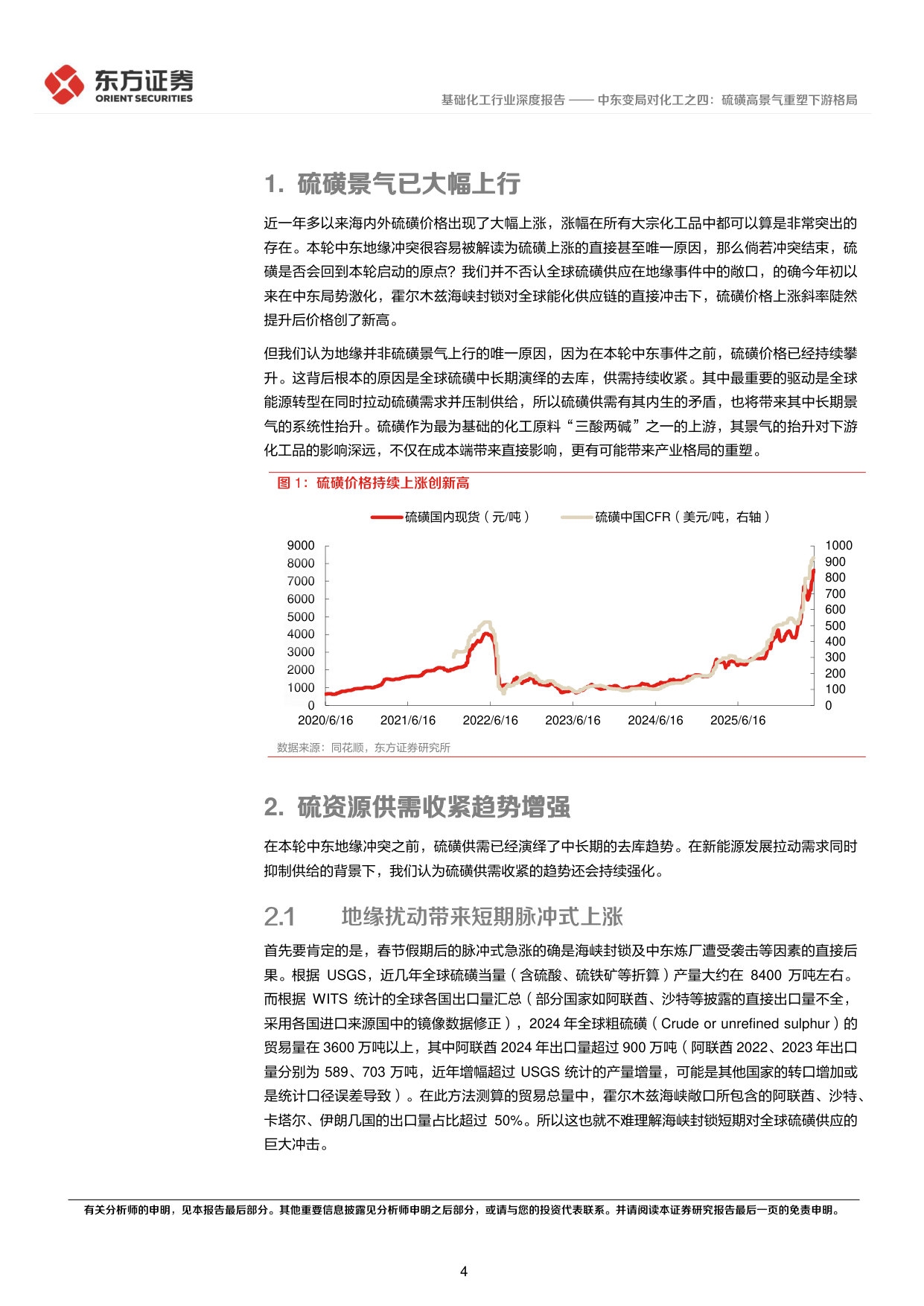 中东变局对化工之四:硫磺高景气重塑下游格局.pdf 第4页
